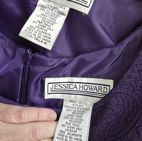 Purple Women's Dress with Jacket - Picture 13 of 14